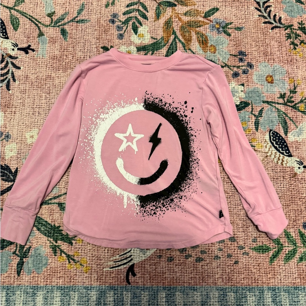 Pink Long Sleeve Shirt with Graphic Design